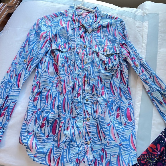 lily pulitzer button up tunic - Picture 1 of 3